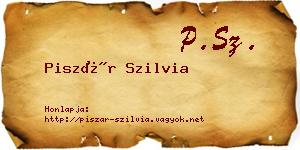 Piszár Szilvia névjegykártya