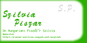 szilvia piszar business card